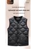 Men's Lightweight White Duck Down Vest - Solid Color, Sleeveless, Versatile, Warm Inner Layer for Autumn/Winter.