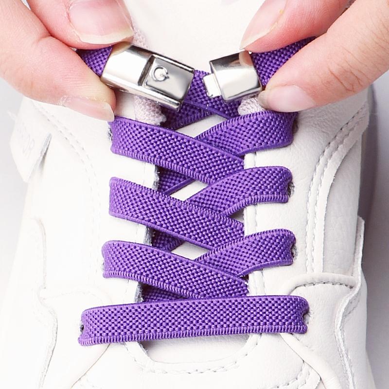 1 Pair/2 Pair No-Tie Sport Shoe Laces for Sneakers Classic Flat Elastic Press Lock Shoelaces One Size Fits All Adults and Kids