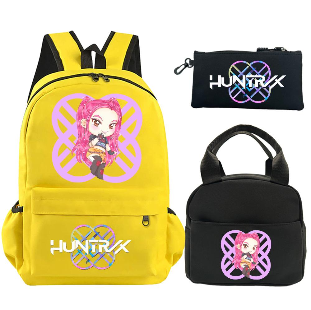 

3Pcs/set Anime KPOP Printed Backpack with Shoulder Bag Pencil Case for Teenager Student Boy Girl School Bag Large Capacity Waterproof Bookbag Kid Gift