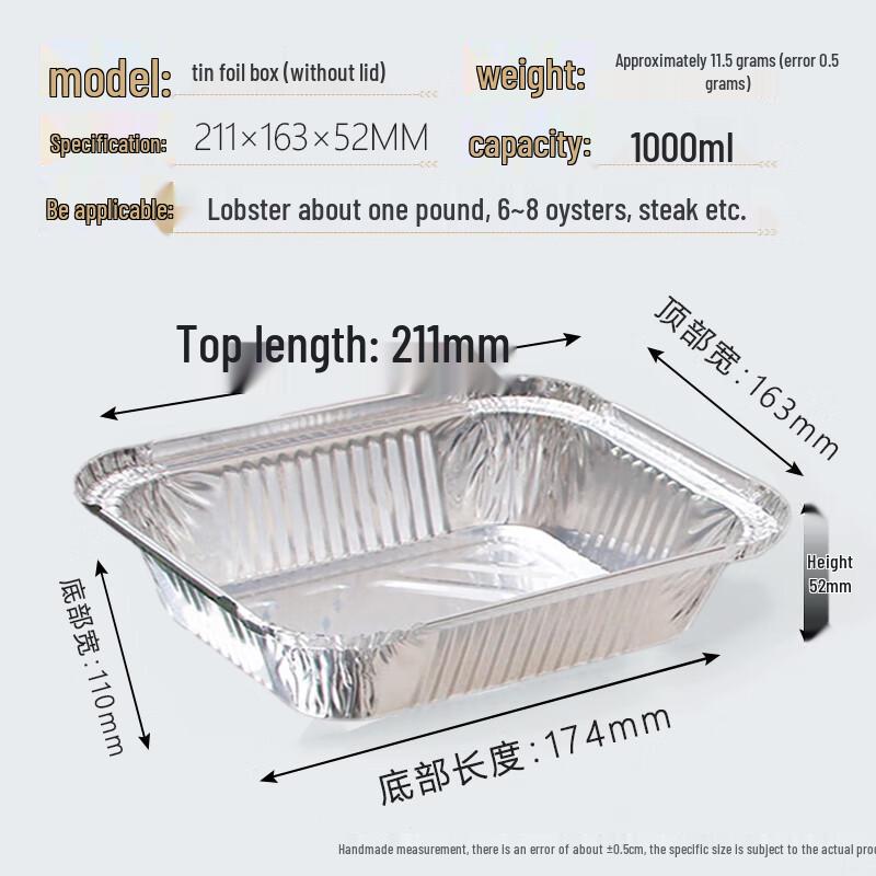 Rechteckige Aluminiumfolien-Takeout-Behälter