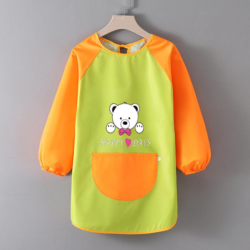 Children's Waterproof Art Smock with Logo - Reversible Apron for Painting and Eating  