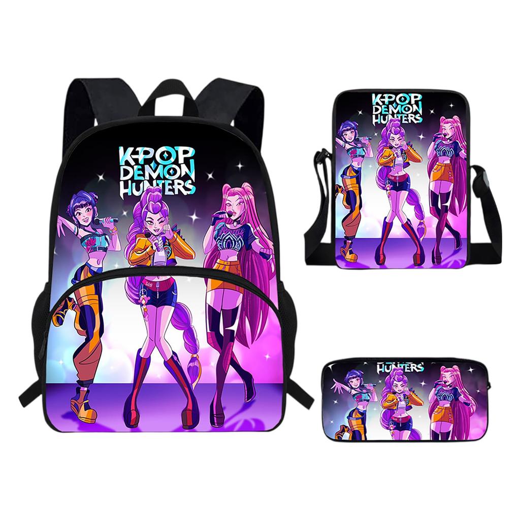 Girls Backpack Primary School Student Backpack Printed Children's Bag Shoulder Bag Pencil Case Three-piece Set