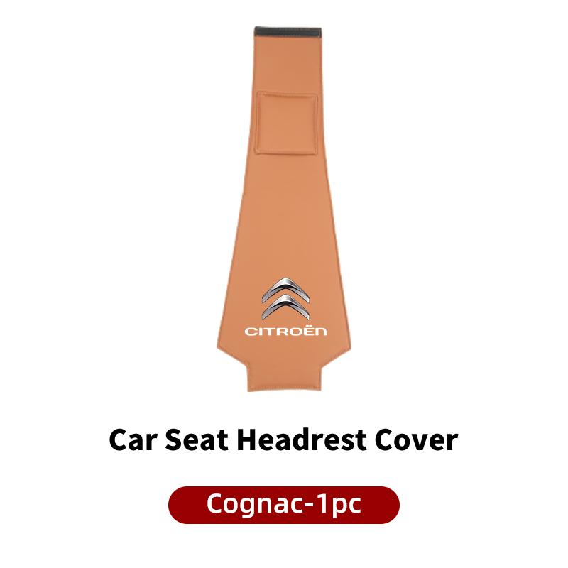 2Pcs Car Styling Neck Pillowcase Leather Headrest Storage Cover For Citroen C4 C3 C5 C1 C2 Berlingo Celysee Cactus Picasso