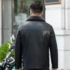 Middle-aged and Elderly Men's Genuine Leather Jackets, Middle-aged and Casual Thickened Fur Integrated Lapel Thickened Jackets for Winter