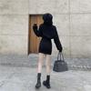 2025 Hepburn Style Black Sweater Dress for Petite Women - Autumn/Winter Collection