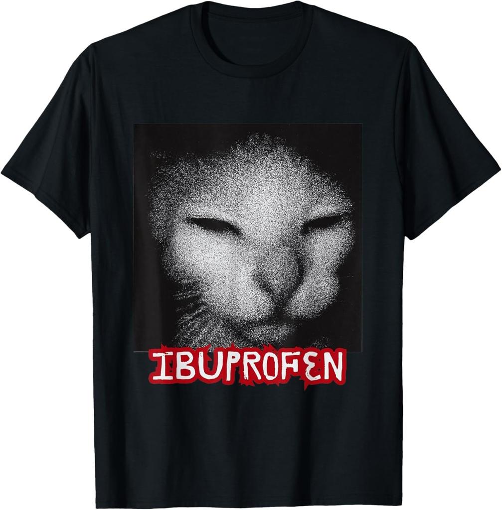 Ibuprofen Lustiges Katzen-Meme Vintage Ungezügelt Cringe T-Shirt Herren Damen T-Shirts Top Unisex T-Shirt Herren Damen T-Shirts Top