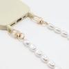 Pearl Bracelets Chain Crossbody Necklace Lanyard Phone Case For  Iphone 16 15 14 Pro 13 12 Mini 11 7 8 Plus Beige Cover