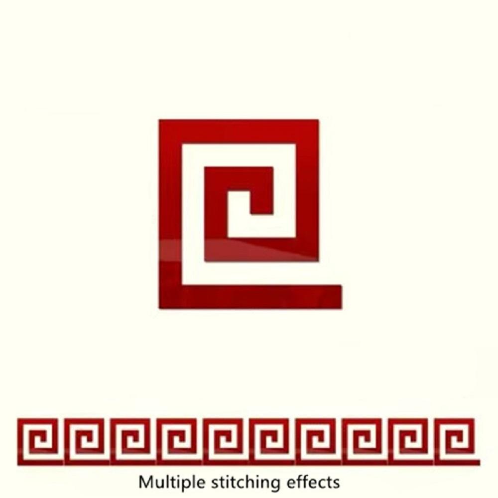 

20 шт. Наклейка-зеркало для полых стен с клеем для гостиной, спальни, акриловая краевая полоса, угловая линия, бордюр для здания, домашний декор 20pcs 5x5cm красный