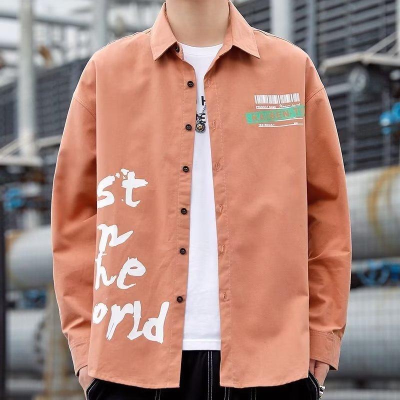 

Мужская рубашка с длинным рукавом в гонконгском стиле, японская свободная верхняя одежда, модная универсальная рубашка Ruan, красивая рубашка, пальто, осень