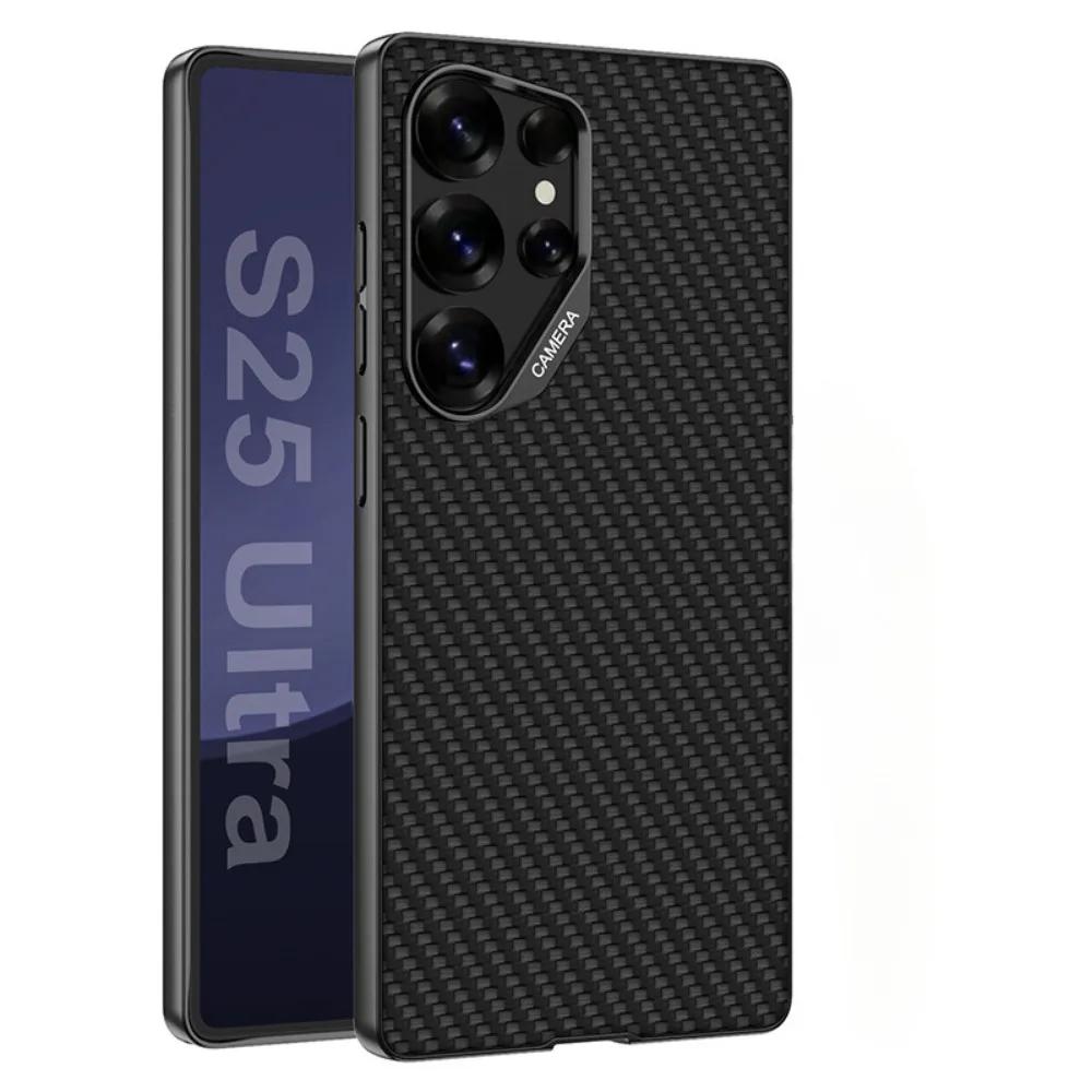 For Galaxy S25 Ultra Shockproof Hard Shell Leather Phone Case for Samsung Galaxy S25 S24 S23 Ultra Protective Cover
