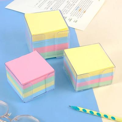 500/750 Blatt Farbe Haftnotizen mit Acrylbox Notizblöcke Memo Notizblock Notizbuch Schreibwaren Post-its Schüler Nachrichten Aufkleber
