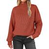 Solid color pullover turtleneck sweater top long sleeve sweater for women
