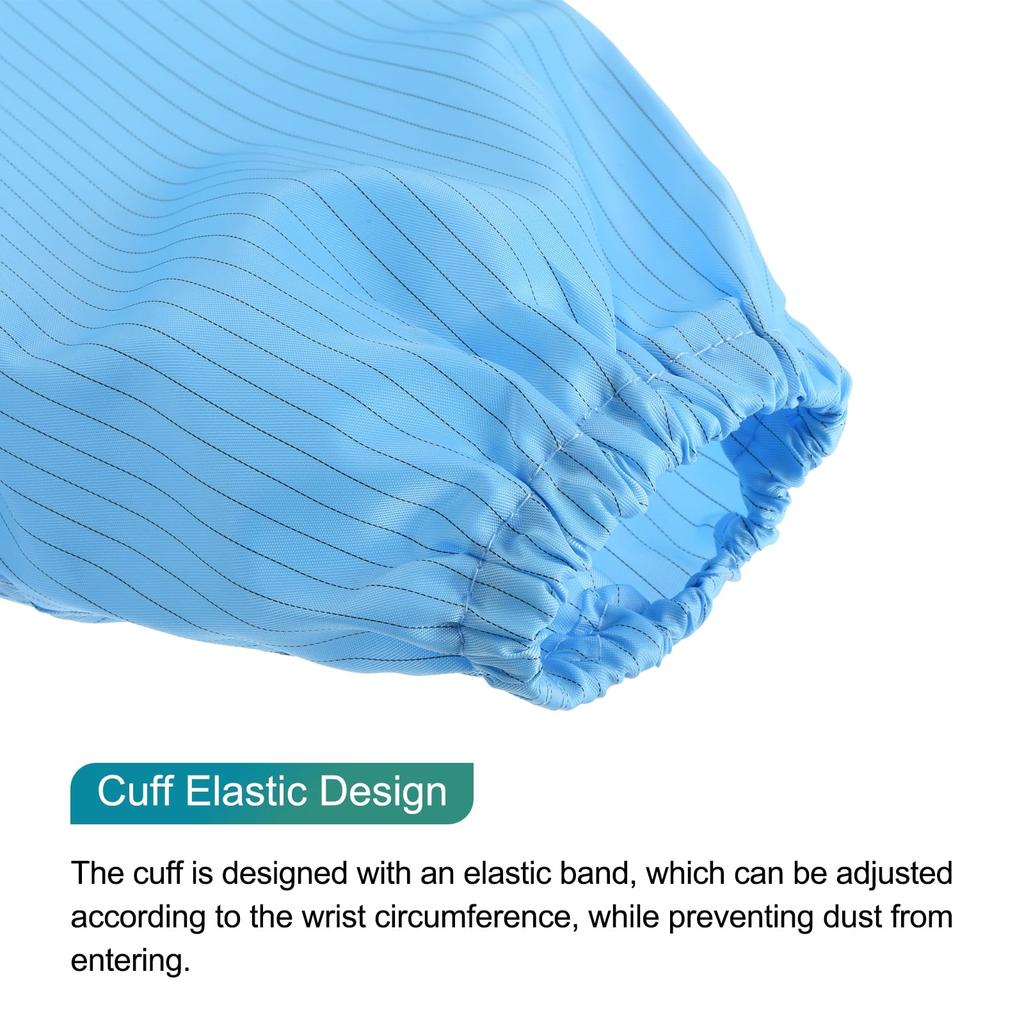 uxcell ESD Lab Coat, Anti-Static Clothing, Science Jacket with Cuffs and Pelvis, Uniform, Unisex (Blue, Large)