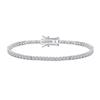 Source Jewelry Factory Double Anti-Tarnish Rhodium Coated S925 Silver Full Micro Moissanite Tennis Bracelet for High-End Minimal