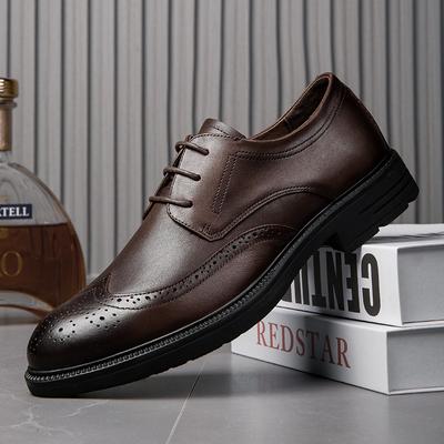 FashionNew Genuine Leather Mens Oxford Shoes Breathable Outdoor Sneakers Luxury Brand Men Brogue Shoes Handmade Casual Business Shoes