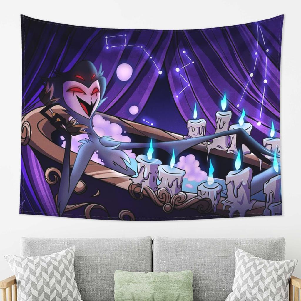 Loona Collage Helluva Boss Anime Tapestry Wall Hanging Aesthetic Home Decoration Tapestries for Living Room Bedroom