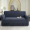 Jacquard Solid Color Sofa Cover With Skirt Non-slip Stretch Couch Cover for Bedroom Office Living Room Home Decor