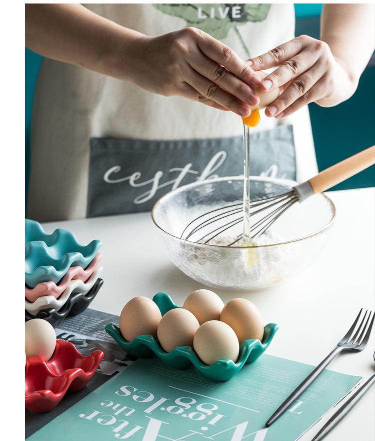 Ceramic Egg Holder Tray for Kitchen Tableware Supplies