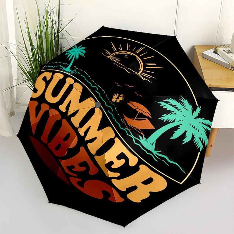 1pc Summer Beach Relaxation Umbrella with Plastic Handle, Suitable for All Seasons Outdoor PT404