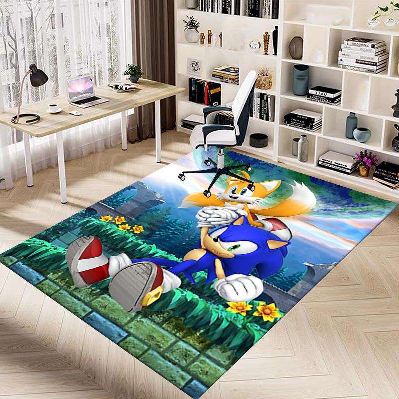 Sonic Tails Adventure Carpet For Playroom Bedroom Living Room Sofa Home Decorkids Game Area Rug Nonslip Floor Mat