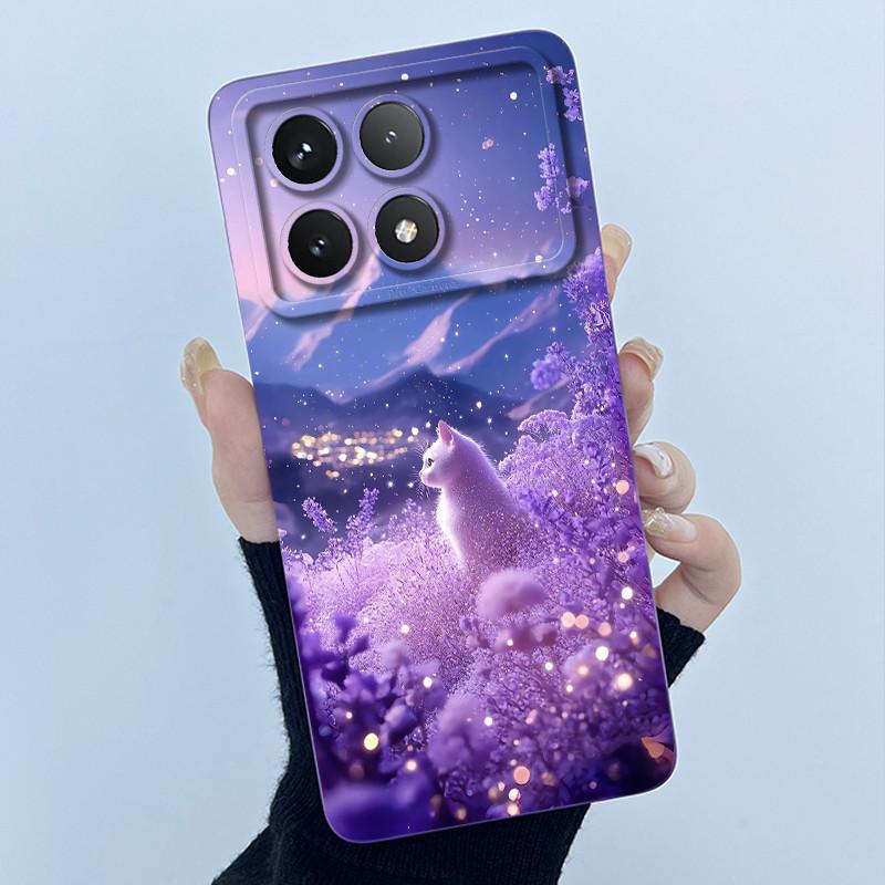 For Xiaomi Poco X6 Pro 5G Case Poco X6Pro Back Cover Fashion Simplicity Floral Soft Liquid Silicone Shell For PocoX6 Pro Fundas