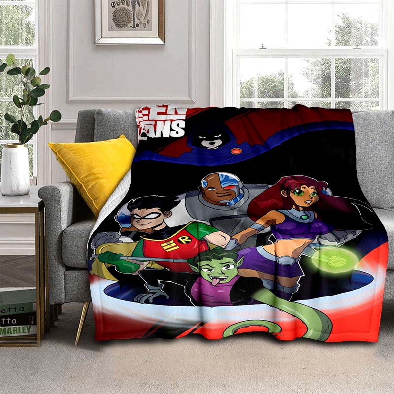 Teen Titans Go Robin Booty Scooty Buns Knitted Blankets Flannel Lightweight Throw Blankets for Outdoor Travel Bed Rug