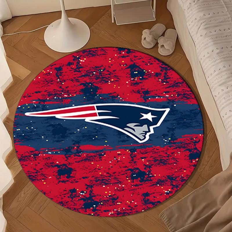New England Football Team Logo Round mat, Anti-slip Circle Carpet Chair rug For livingroom,Bedroom, doormat home decor Gift Christmas Gifts
