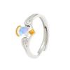 Double-Layer Zircon Love Flower Ring - Adjustable, Luxury Japanese & Korean Design