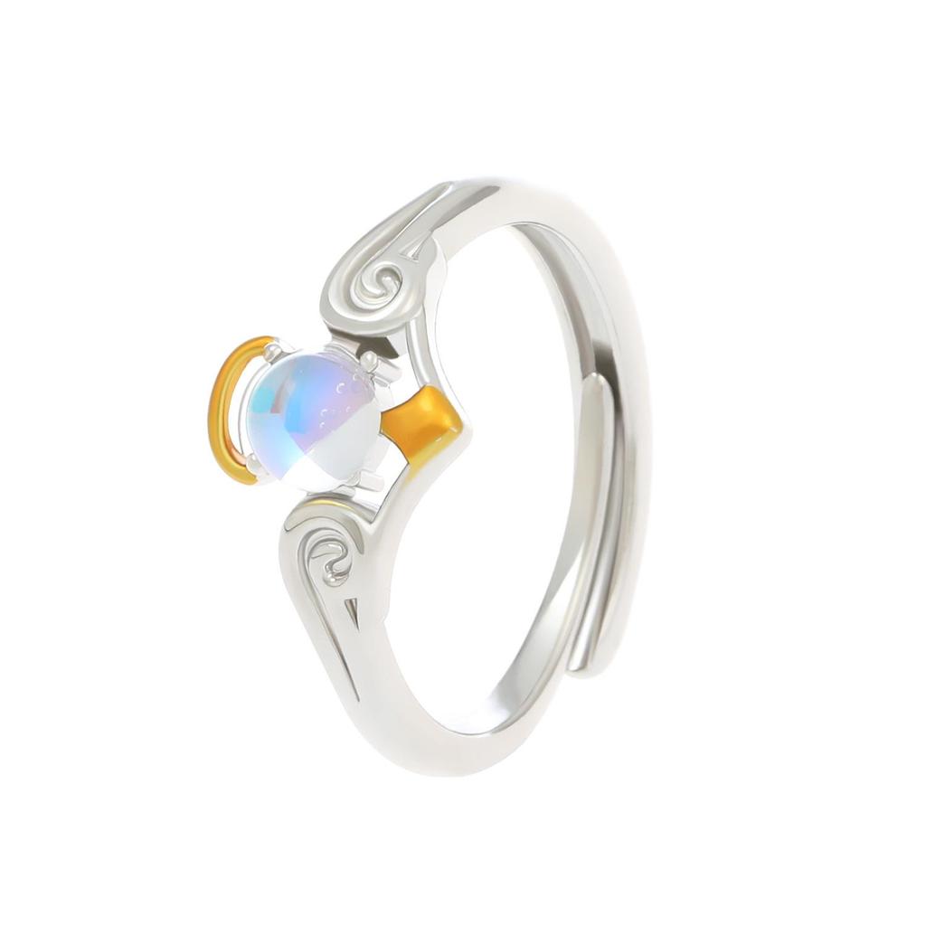 Double-Layer Zircon Love Flower Ring - Adjustable, Luxury Japanese & Korean Design