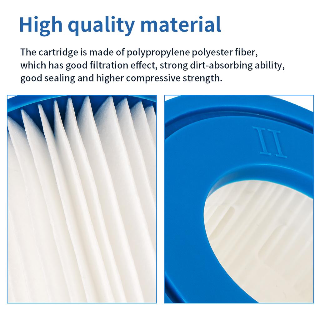 Type II Swimming Pool Filter Cartridge For Bestway 58094, Bestway 58383 58386 530/800 GPH Cartridge Filter Pump Lay-Z-Spa