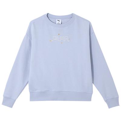 Fashionable Comfortable Versatile Round Neck Sweatshirt Women Tops Light-Blue 631424-47