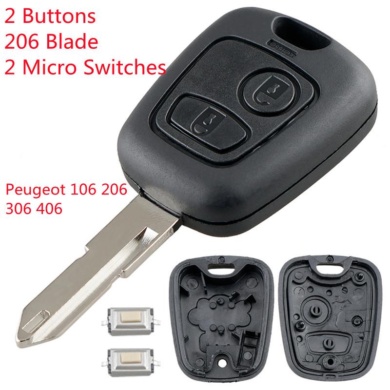 2 Buttons Car Remote Key Shell with 307/206 Blade Fit for Citroen C1 / C2 / C3 / C4 /XSARA Picasso/Peugeot 307 / 107 / 207 / 407