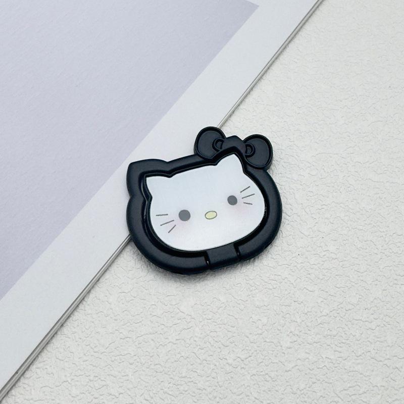 Cartoon Cat Phone Ring Stand with Magnetic Suction and Desktop Back Sticker