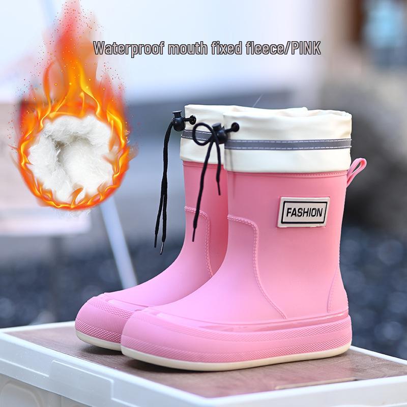 Damen Wasserdichte Verstellbare Mid-Calf Regenstiefel mit Weicher Sohle & Fixierter Kordel