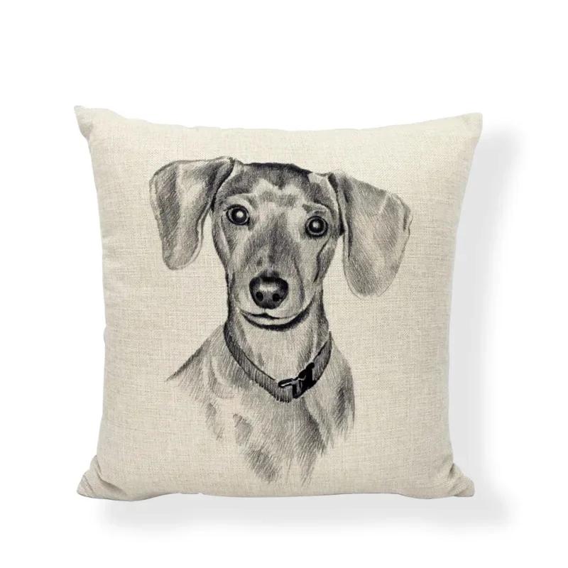 New Design Dog Cushion Covers Cute Animal Seagull Butterfly Painted Home Decor Living Room Couch Gifts Throw Pillows Cases