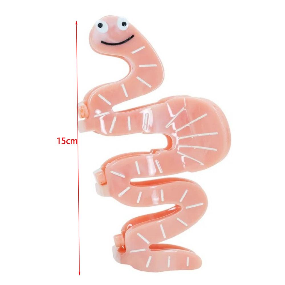 Worm Worm Hair Claw Clip Cute Ponytail Holders Creative Shark Clip Gift