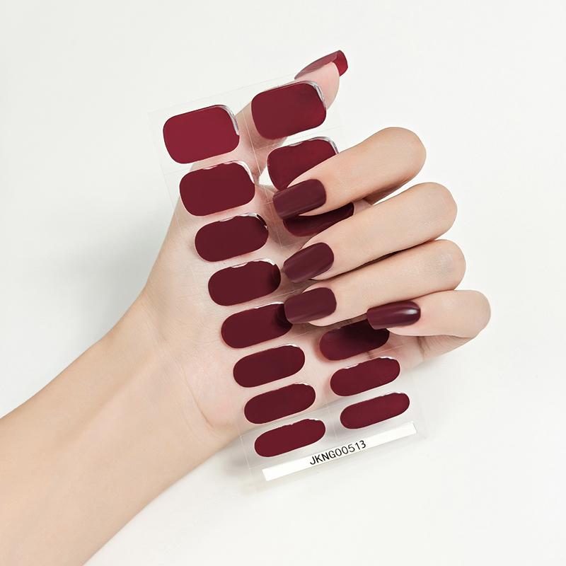Semi-uitgeharde Stickers Solide Volledige Dekking UV Lamp Gel Nagellak Strips Manicure Decoratie Puur Langdurig