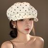 Large Version Baseball Hat White Newsboy Caps New Polka Dot Beret  Outdoor