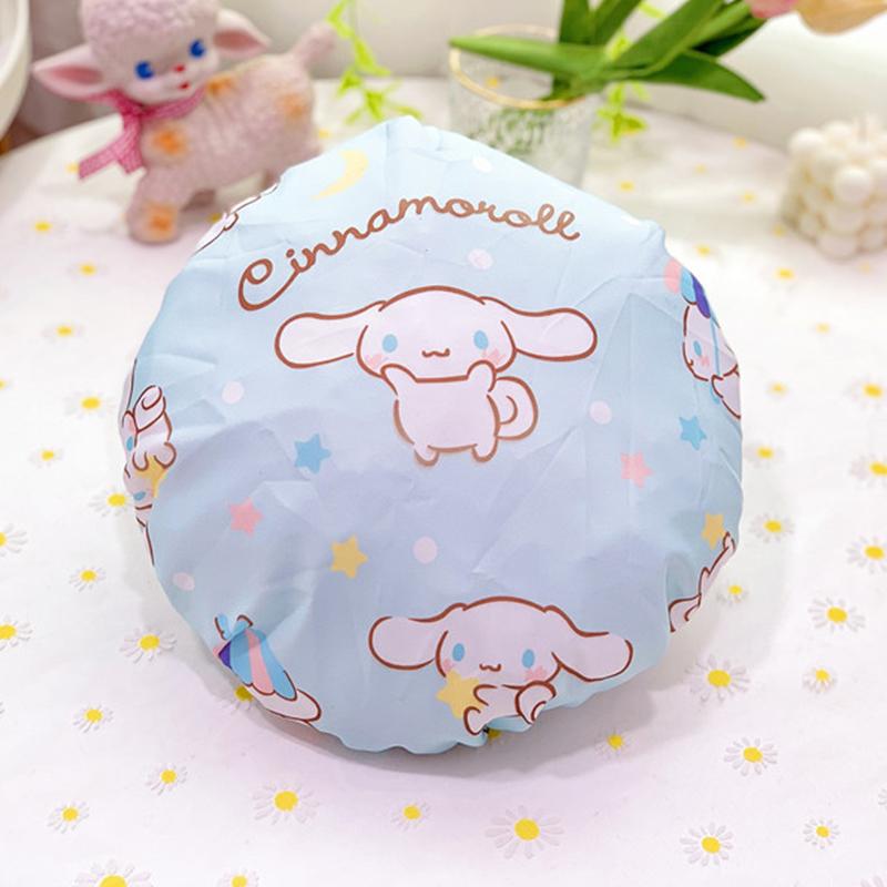 

Sanrio Hello Kitty Double-Layer Thickened Large Adult Shower Cap Melody Cinnamoroll Kuromi Wash Care Cap Bath Cap Waterproof Cap