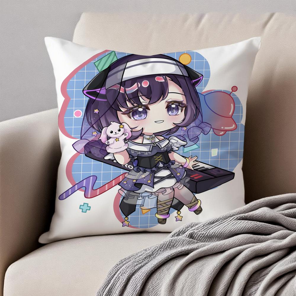 Lovely Anime BBanG Dream Its MyGO Cushion Cover Pillowcase Antidustmite Invisible Zipper Short Plush Sofa Cushion