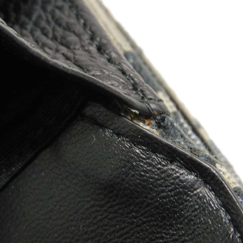 Used 10656 Oblique Jacquard Compact Wallet 2OBBC110YSE_H05E 7942 Black Japan Exclusive Logo Cotton Beige Unisex from