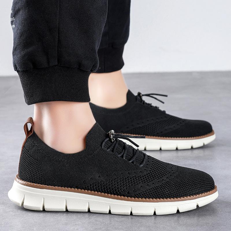 2025 Large Size Foreign Trade Summer Breathable Mesh Shoes Ultra-light Soft Sole British Simple Men's Casual Shoes Spot