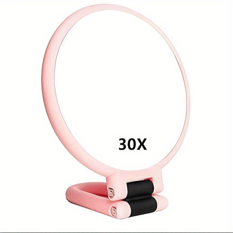 360 Rotatable Dual Sided Makeup Mirror 1X and 30X Magnification Portable Travel Mirror No Battery Black Gold Frame Design