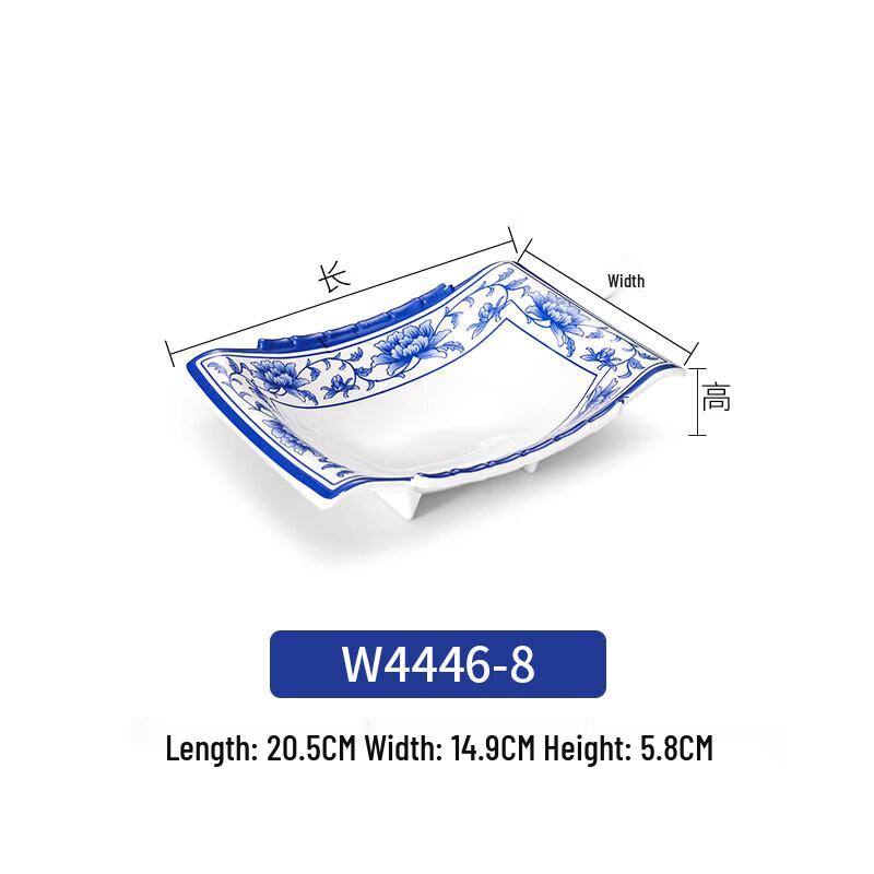 Yipan Chinese Blue & White Melamine Snack Dish