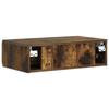 Wall Mounted Side Table Smoked Oak Wood Based Material
