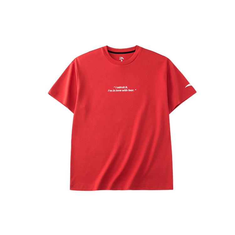 ANTA T Shirts Unisex Red Crew Neck Moderate Straight Fit 962228189-2