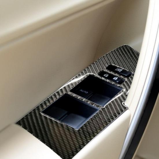 4X For Toyota Corolla 14-18 Carbon Fiber Window Lift Switch Panel Cover Trim-W