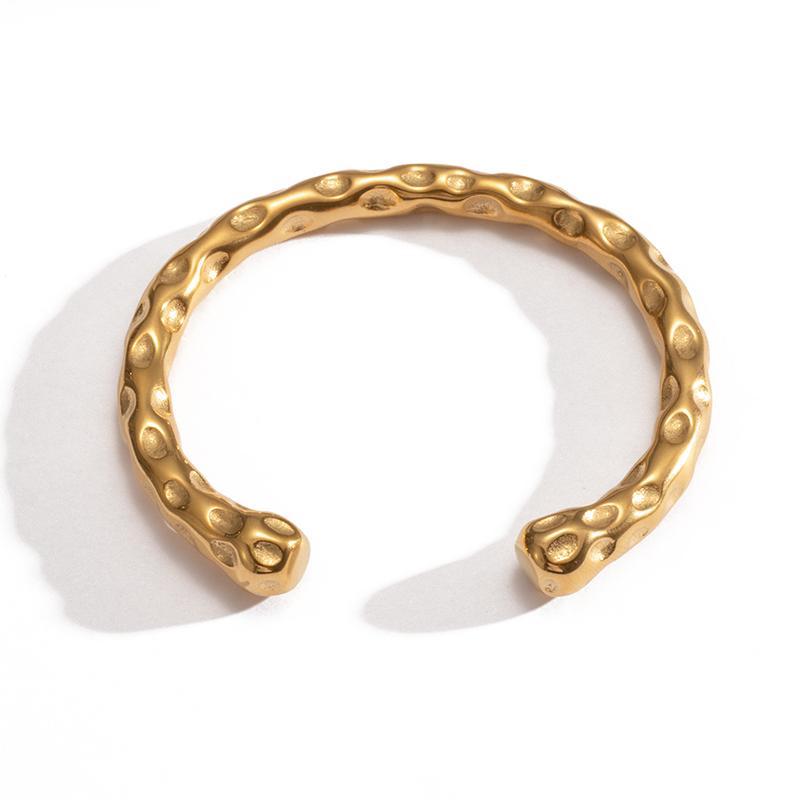 

Браслеты-манжеты из нержавеющей стали 316L с текстурой и геометрическим узором, минималистичные, классические, водонепроницаемые, праздничные ювелирные украшения, подарки EL0094