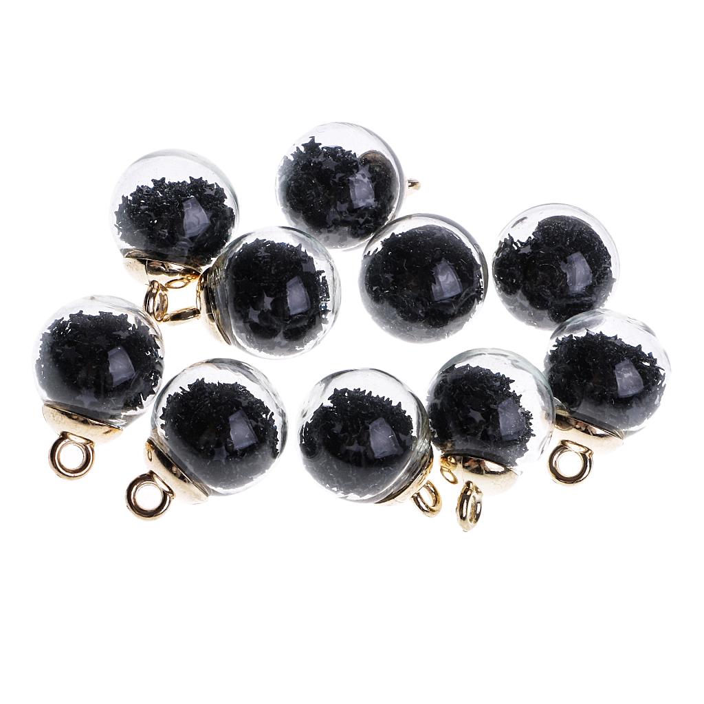 10 stykker 16 mm Tiny Star Glass Ball Charms Pendant DIY Craft rosa