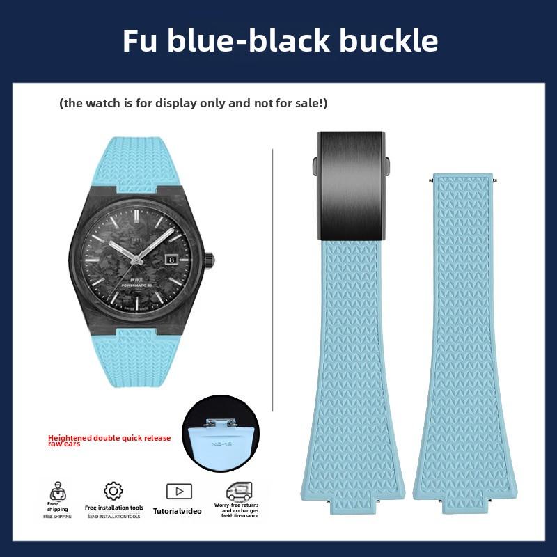 4 Color Quick Release FKM Band For 1853 Tissot T137 PRX Super Player T137.410 T137. 407 Men Fluoro Rubber Watchband Watch Strap